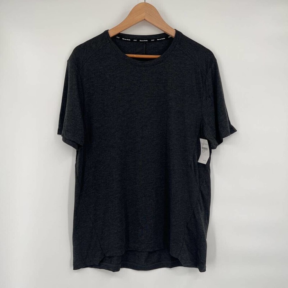 On Running Mens Active T-Shirt Gray Heathered Stretch Run On Clouds Tee M New